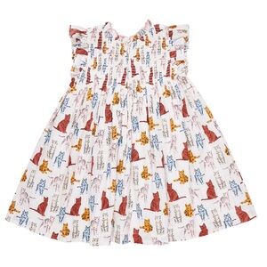 Pink Chicken Stevie Dress in Tabby Cats